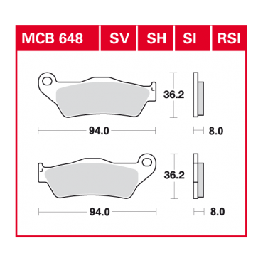 TRW Scheibenbremsbelag MCB648SI