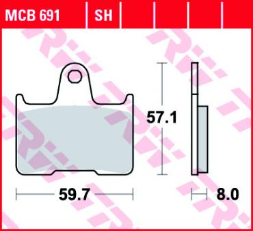 TRW disc brake pads MCB691SH