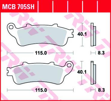 TRW Scheibenbremsbelag MCB705SH