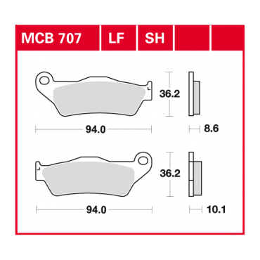 TRW Scheibenbremsbelag MCB707SH