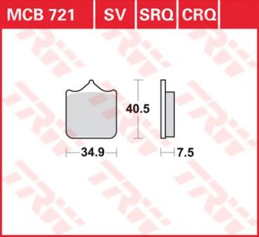 TRW Scheibenbremsbelag MCB721SV