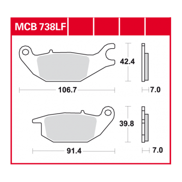 TRW Scheibenbremsbelag MCB738