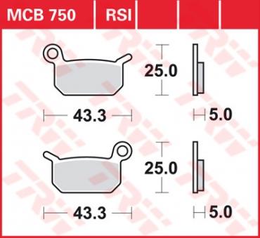 TRW Scheibenbremsbelag MCB750RSI