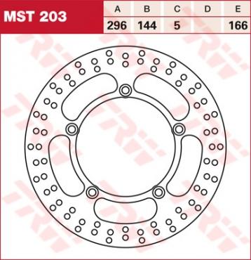 TRW Bremsscheibe starr MST203