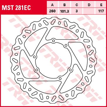 TRW Bremsscheibe starr MST281EC