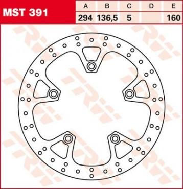 TRW Bremsscheibe starr MST391