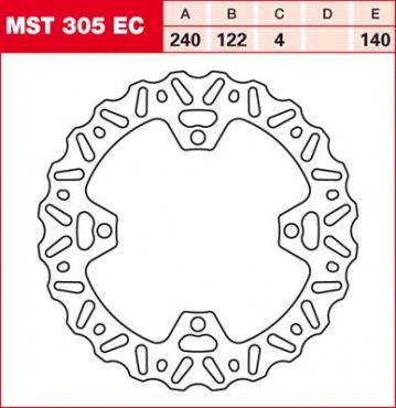 TRW brake disc fixed MST305EC