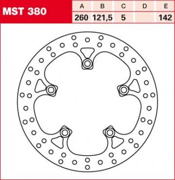 TRW brake disc fixed MST380