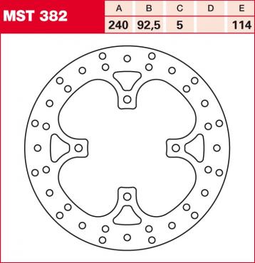TRW brake disc fixed MST382
