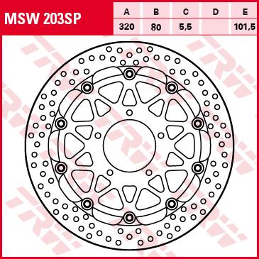 TRW RACING Bremsscheibe ohne ABE MSW203SP