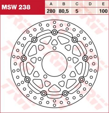 TRW Bremsscheibe schwimmend MSW238