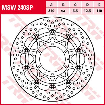 TRW RACING Bremsscheibe ohne ABE MSW240SP