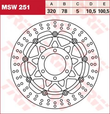 TRW Bremsscheibe schwimmend MSW251