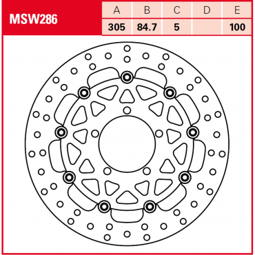 TRW Bremsscheibe schwimmend MSW286