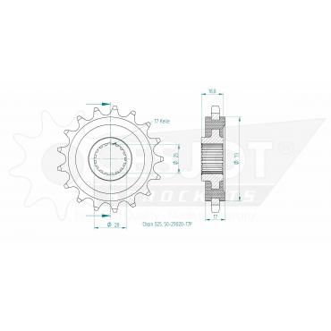 ESJOT Ritzel 17 Z gummiert