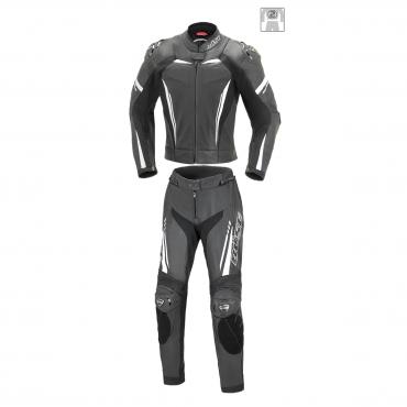BÜSE Imola leather suit 2pcs. ladies black/white size 34